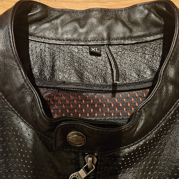 Harley Davidson Men's Classic Cruiser Colorblock Leather Jacket - Picture 12 of 16